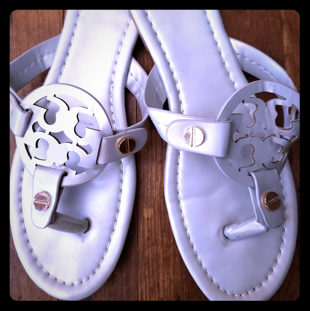 Silver sandals size 9